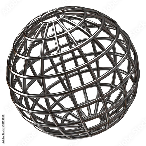 Illustration: Globe meridians and parallels Globe meridians and parallels