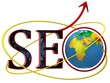 Illustration of text SEO with earth globe