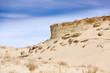 Sand dunes and blue sky with clouds in the national reserve