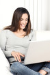 Portrait Of Woman Using Laptop...