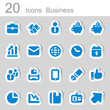 20 icons business blue