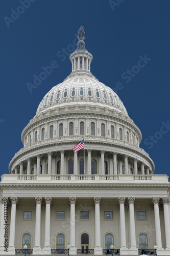 Photo: Washington DC Capital on deep blue sky background Washington DC Capital on deep blue sky background
