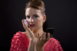 Make Up on young Caucasian woman