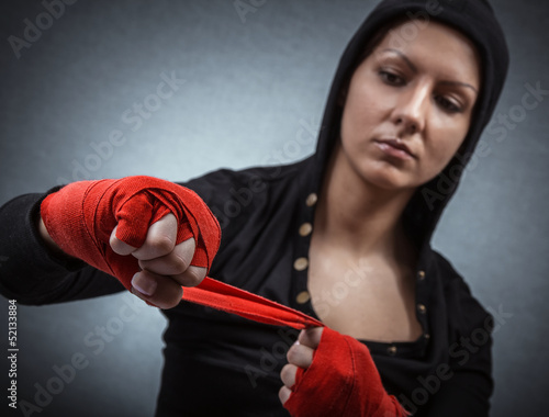 Photo: Hard sport woman ready for fight Hard sport woman ready for fight