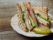 Club sandwich on a plate