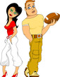 football player and cheerleader