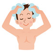 Illustration: シャンプー 男性 シャンプー 男性