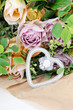 flowers with silver heart