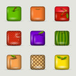 Vector set of app icons-fruits