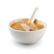 Meat soup isolated on white background