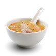Meat soup isolated on white background