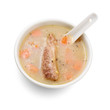 Meat soup isolated on white background