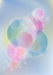 Vektor: Flowers on light pink and blue mesh background Flowers on light pink and blue mesh background