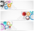 set of gears banner for business commerce