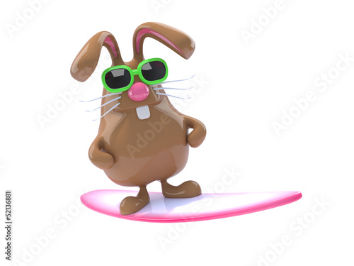Illustration: Chocolate bunny loves to go surfing Chocolate bunny loves to go surfing
