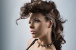 portrait of cute girl with creative hair-style