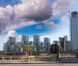 Modern buildings and Metropolis skyline