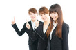Beautiful asian businesswomen isolated on white background