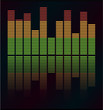 Audio level LED from Music Studio with reflection Vector.