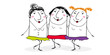 Kartoon Frauen, Freundinen
