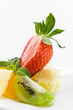 Fresh fruits with peppermint