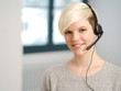Attractive receptionist with headset