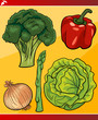 vegetables set cartoon illustration