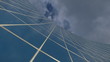 Curved Office Building Facade and Time Lapse Clouds