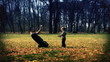 Father and son celebration a victory