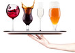 Collection of different images of alcohol isolated