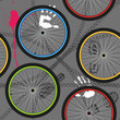 Vector: seamless pattern with bicycle wheels seamless pattern with bicycle wheels