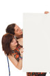 Caucasian couple with blank papers