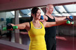 Photo: Young caucasian couple working out Young caucasian couple working out