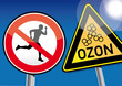 Achtung Ozon, kein Sport treiben, Warnung