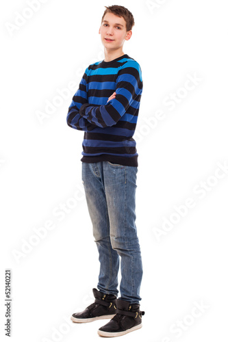 Photo: Happy teenager boy in casual standing Happy teenager boy in casual standing