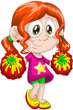 Girl cheerleader character cartoon style vector illustration