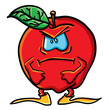 Funny angry cartoon apple
