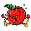 Funny crying cartoon apple