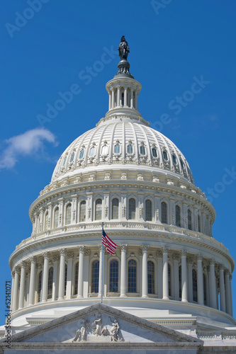 Photo: Washington DC Capital on deep blue sky background Washington DC Capital on deep blue sky background