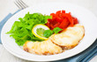white fish fillet with vegetables