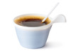 Photo: Plastic coffee mug with a spoon Plastic coffee mug with a spoon