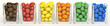 Bonbons rangés par couleurs