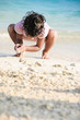 playing on the beach