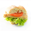 Foto: Ciabattabrot mit veganem Schnitzel,Tomate und Salat Ciabattabrot mit veganem Schnitzel,Tomate und Salat