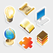 Sticker icon set for education