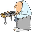 Man at an airport security checkpoint