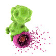 Illustration: Eine Krebszelle mit einer T-Killerzelle / 3D Illustration Eine Krebszelle mit einer T-Killerzelle / 3D Illustration