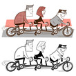 Vector: Team riding a bicycle Team riding a bicycle
