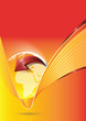 Vector: Vector abstract orange background with continents Vector abstract orange background with continents