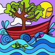 albero in barca
